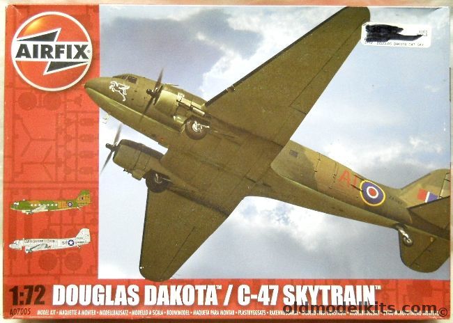 Airfix 1/72 Douglas Dakota C-47 Skytrain - RAF Dakota Coningsby July 2008 / 94th Transport Group USAF Berlin Airlift Germany July 1948 'Camel Caravan To Berlin', A07005 plastic model kit